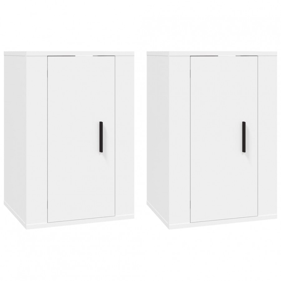 Meubles TV muraux 2 pcs Blanc 40x34,5x60 cm Meubles TV muraux 2 pcs Blanc 40x34,5x60 cm