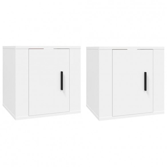 Meubles TV muraux 2 pcs Blanc 40x34,5x40 cm