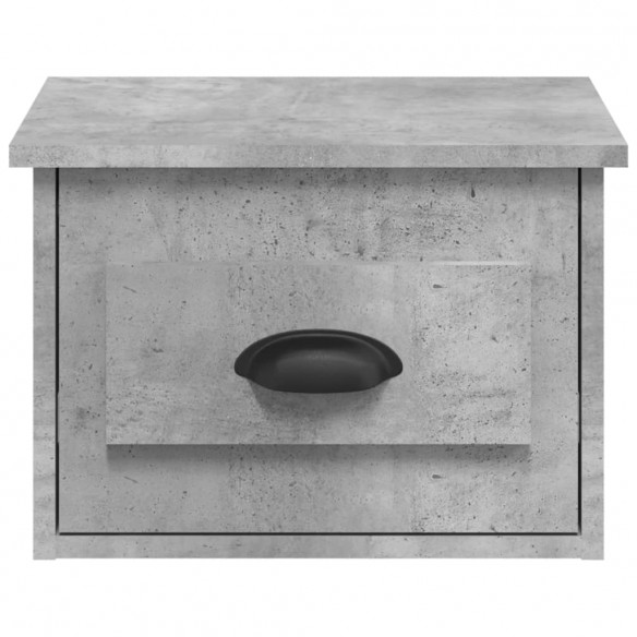 Table de chevet murale gris béton 50x36x40 cm