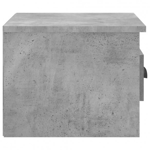 Table de chevet murale gris béton 50x36x40 cm