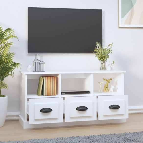 Meuble TV blanc 100x35x50 cm bois d'ingénierie