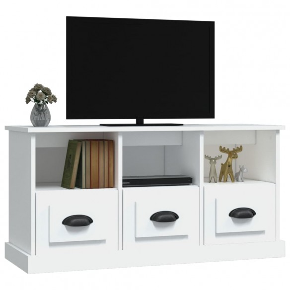 Meuble TV blanc 100x35x50 cm bois d'ingénierie