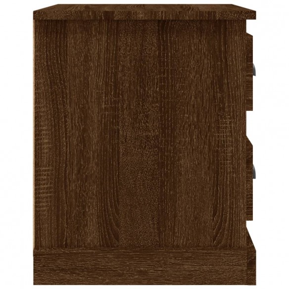 Table de chevet chêne marron 39x39x47,5 cm bois d'ingénierie