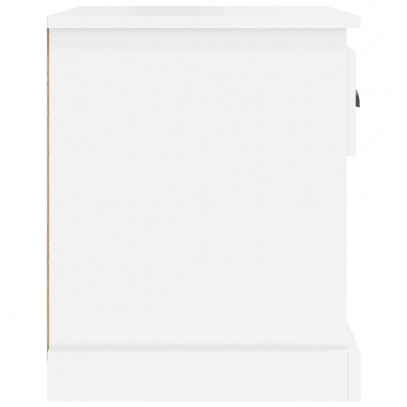 Table de chevet blanc brillant 39x39x47,5 cm Bois d’ingénierie