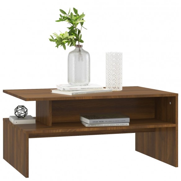 Table basse Chêne marron 90x60x42,5 cm Bois d'ingénierie