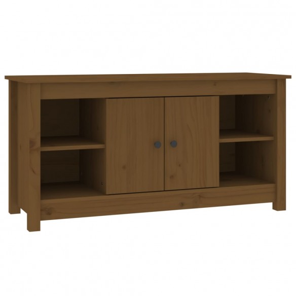 Meuble TV Marron miel 103x36,5x52 cm Bois de pin massif