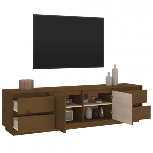 Meuble TV Marron miel 176x37x47,5 cm Bois de pin massif