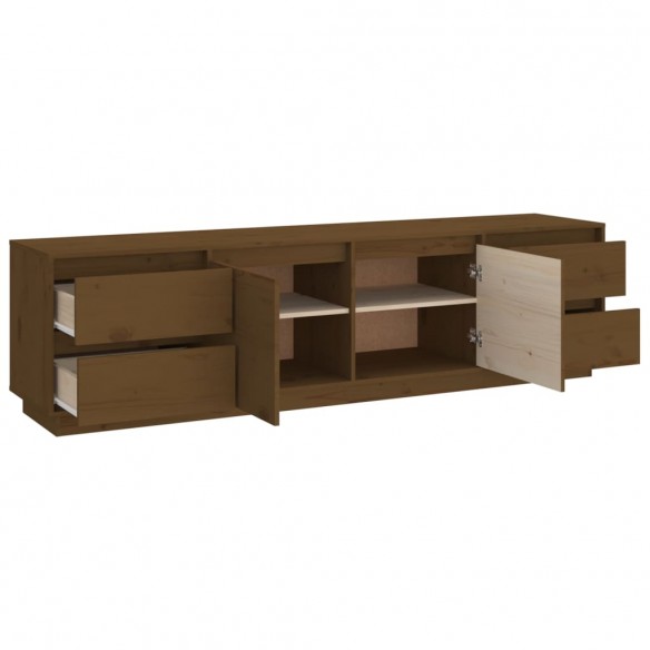 Meuble TV Marron miel 176x37x47,5 cm Bois de pin massif