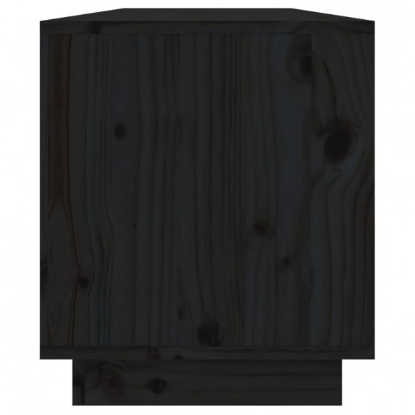Meuble TV Noir 110,5x34x40 cm Bois de pin massif