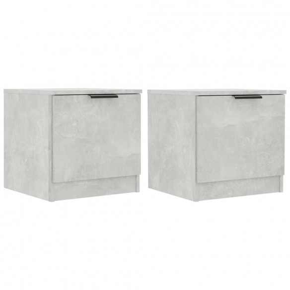 Tables de chevet 2 pcs Gris béton 40x39x40 cm