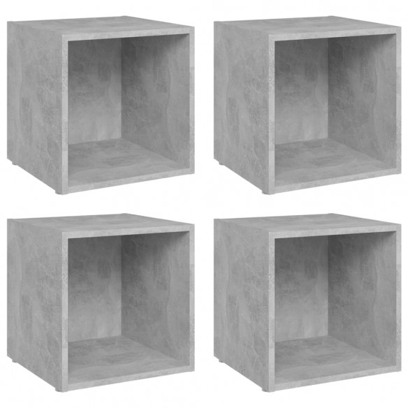 Meubles TV 4 pcs Gris béton 37x35x37 cm Aggloméré