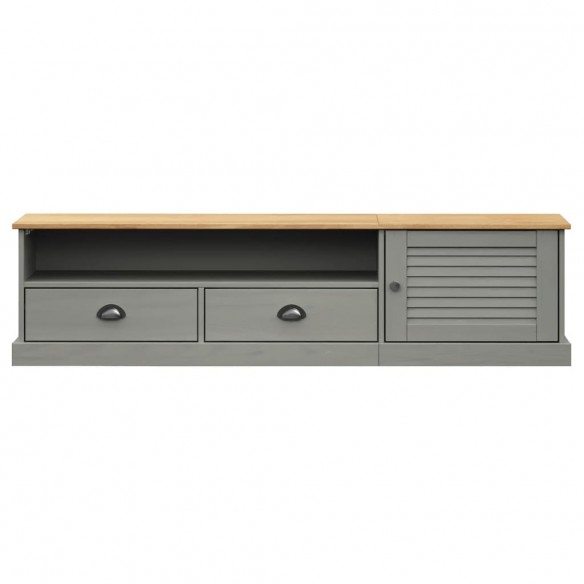 Meuble TV VIGO gris 156x40x40 cm bois massif de pin