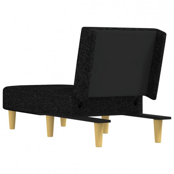 Chaise longue noir tissu