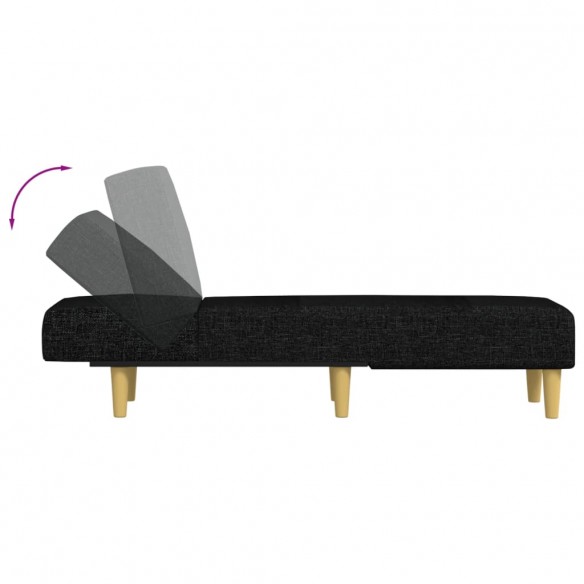 Chaise longue noir tissu