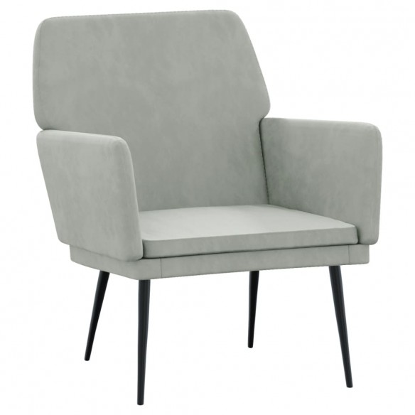 Fauteuil Gris clair 62x79x79 cm Velours