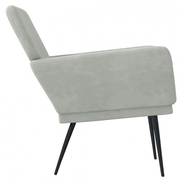 Fauteuil Gris clair 62x79x79 cm Velours