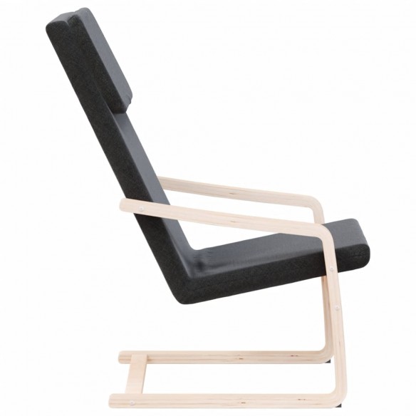 Chaise de relaxation Noir Tissu