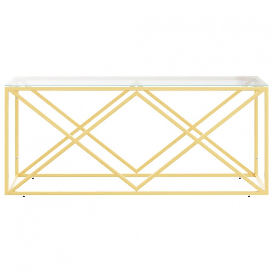 Table basse 110x45x45 cm acier inoxydable et verre