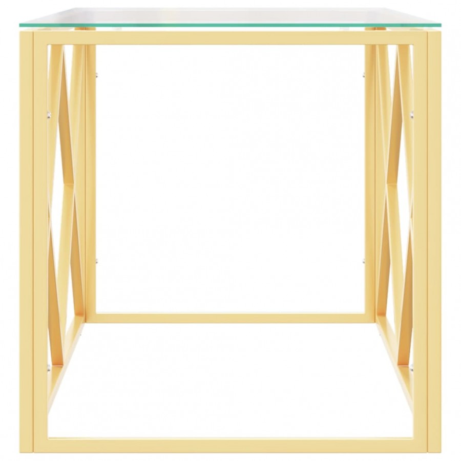 Table basse 110x45x45 cm acier inoxydable et verre
