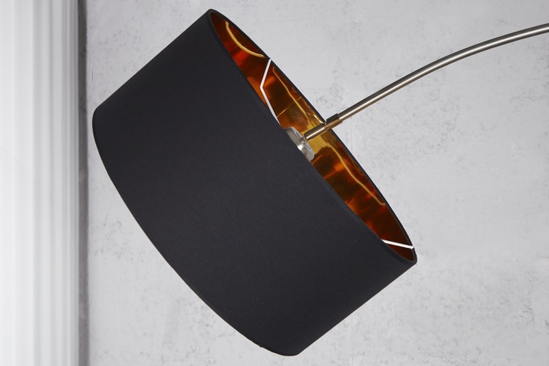 Lampadaire de 180cm extensible en arc  noir et or
