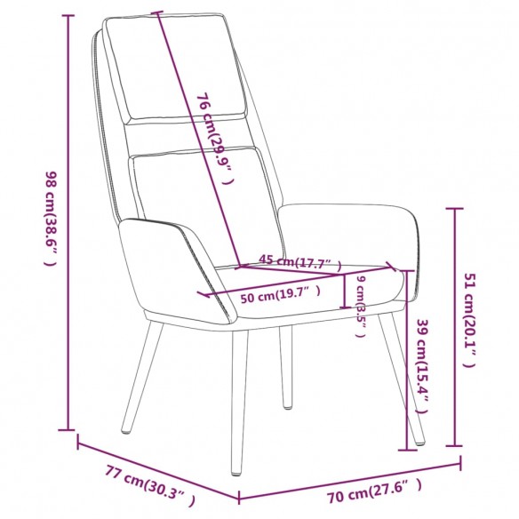 Chaise de relaxation Gris foncé Tissu