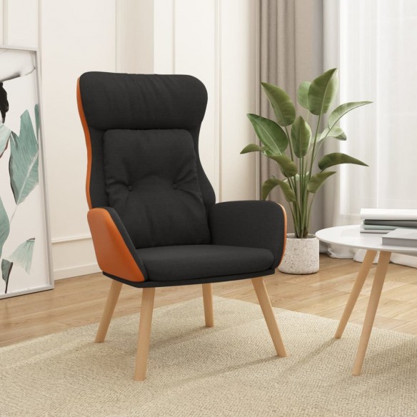 Chaise de relaxation Noir Tissu et PVC