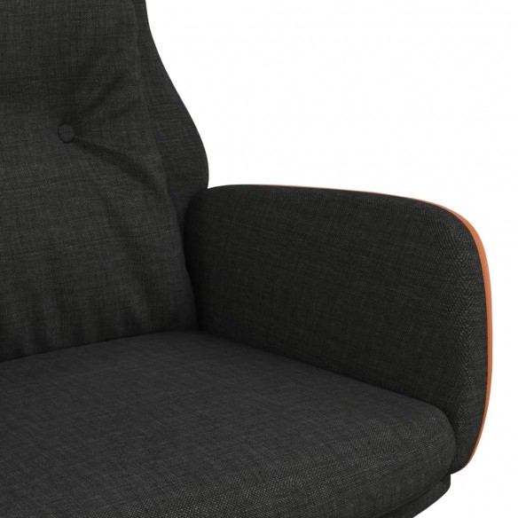 Chaise de relaxation Noir Tissu et PVC