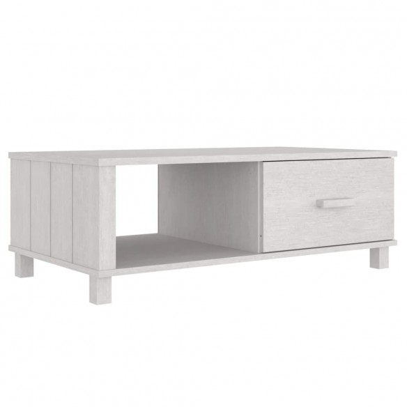 Table basse HAMAR Blanc 100x55x35 cm Bois massif de pin