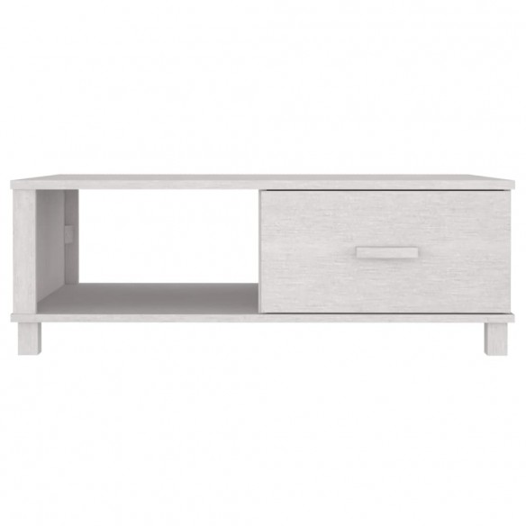 Table basse HAMAR Blanc 100x55x35 cm Bois massif de pin