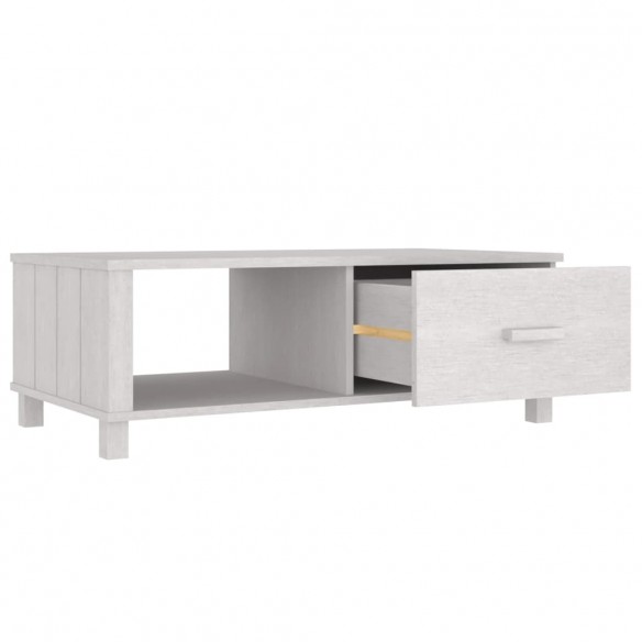 Table basse HAMAR Blanc 100x55x35 cm Bois massif de pin