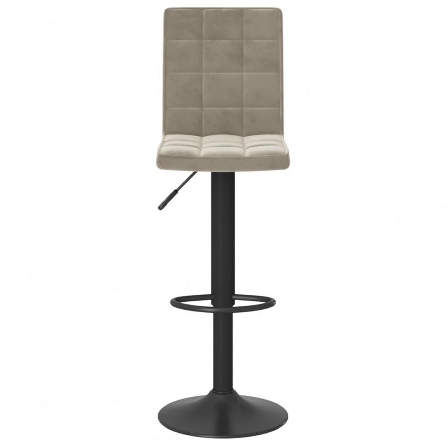 Tabourets de bar lot de 2 gris clair velours
