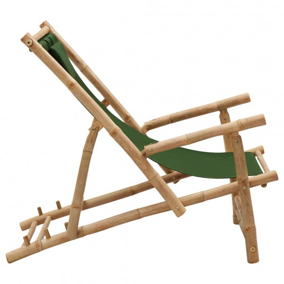 Chaise de terrasse Bambou et toile Vert