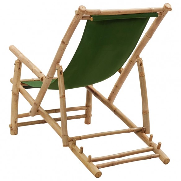 Chaise de terrasse Bambou et toile Vert