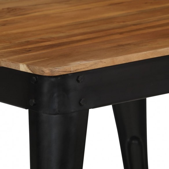 Table de salle à manger Bois d'acacia et acier 75x75x76 cm