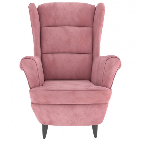 Fauteuil rose velours