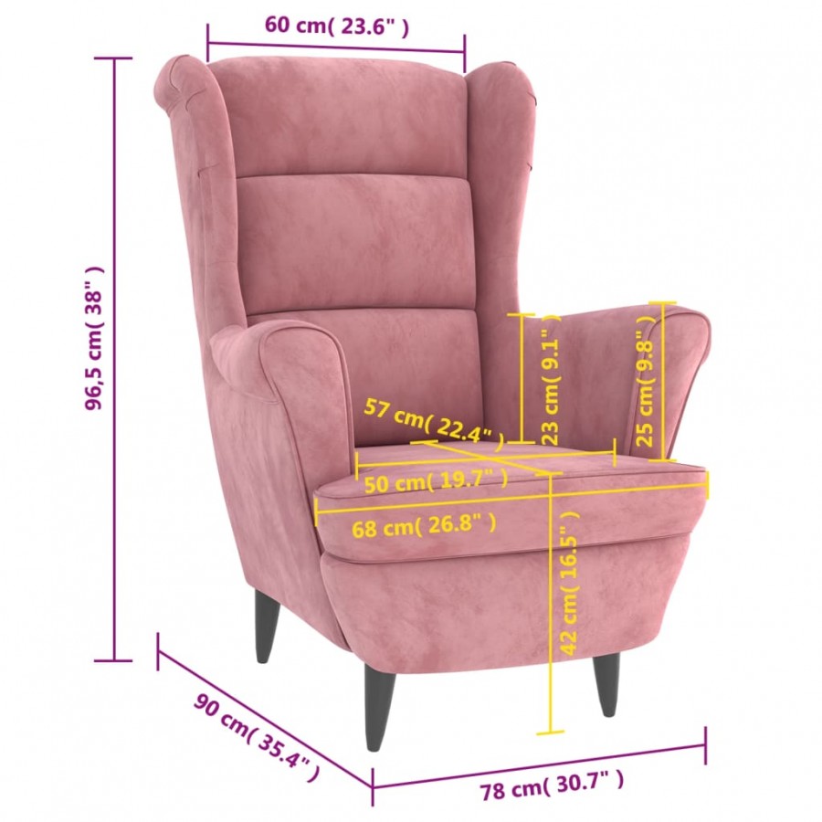Fauteuil rose velours Fauteuil rose velours