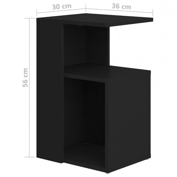 Table d'appoint Noir 36x30x56 cm Aggloméré