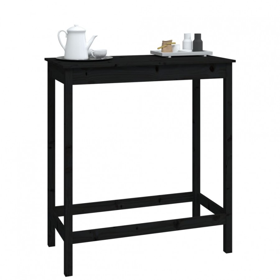Table de bar Noir 100x50x110 cm Bois massif de pin Table de bar Noir 100x50x110 cm Bois massif de pin