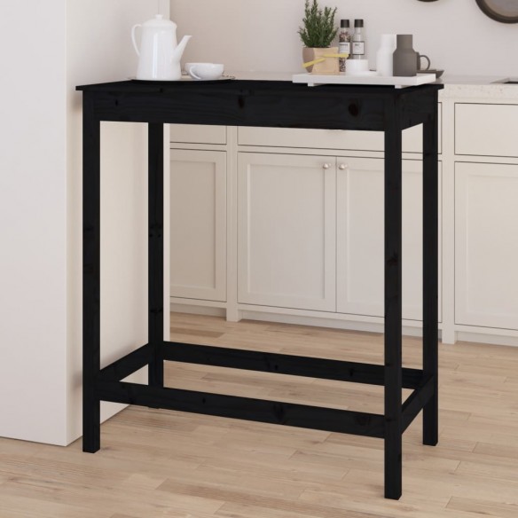 Table de bar Noir 100x50x110 cm Bois massif de pin