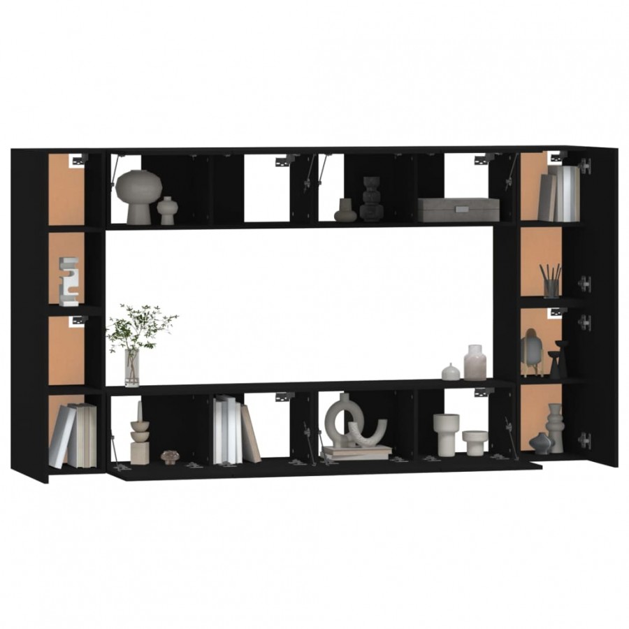 Ensemble de meubles TV 8 pcs Noir  Ensemble de meubles TV 8 pcs Noir