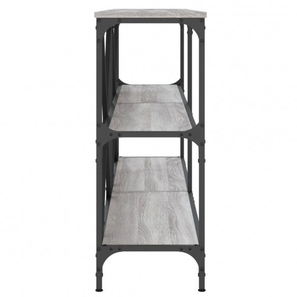Table console sonoma gris 160x30x75 cm bois d'ingénierie et fer