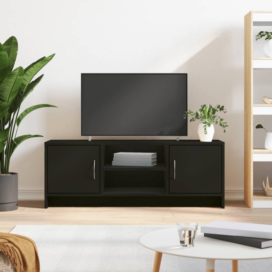 Meuble TV noir 102x30x37,5 cm bois d'ingénierie