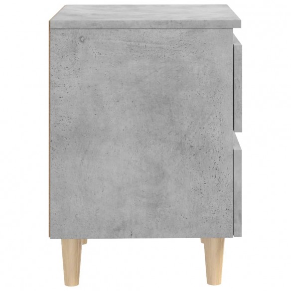 Tables de chevet pieds en pin 2 pcs Gris béton 40x35x50 cm