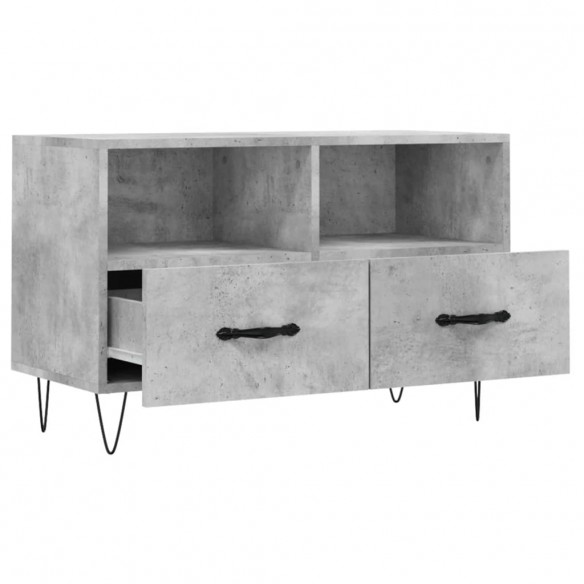 Meuble TV Gris béton 80x36x50 cm Bois d'ingénierie