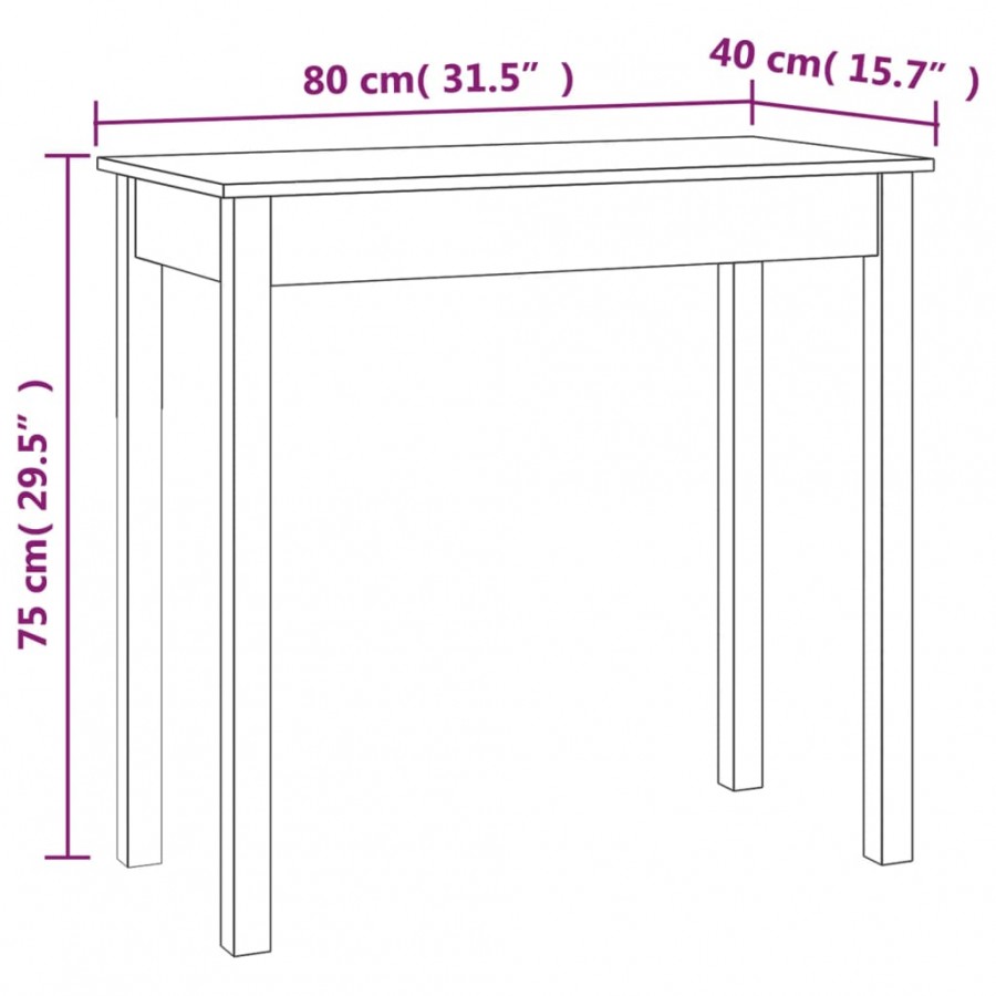 Table console 80x40x75 cm Bois massif de pin Table console 80x40x75 cm Bois massif de pin