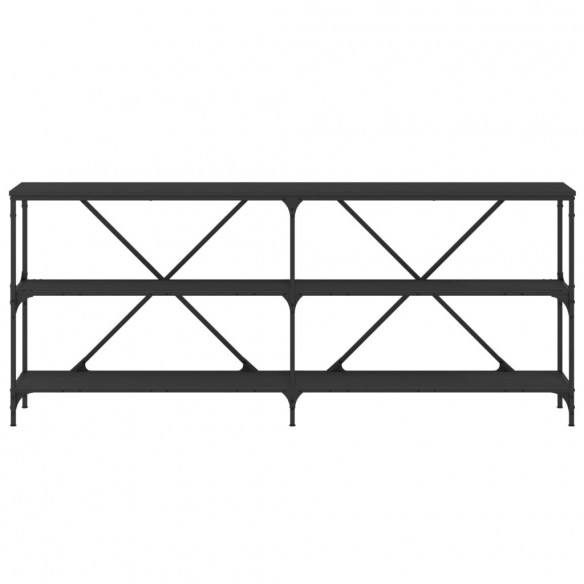 Table console noir 180x30x75 cm bois d'ingénierie et fer