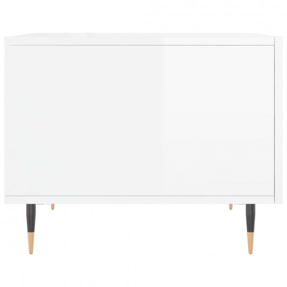 Tables basses 2 pcs blanc brillant 50x50x40cm bois d'ingénierie