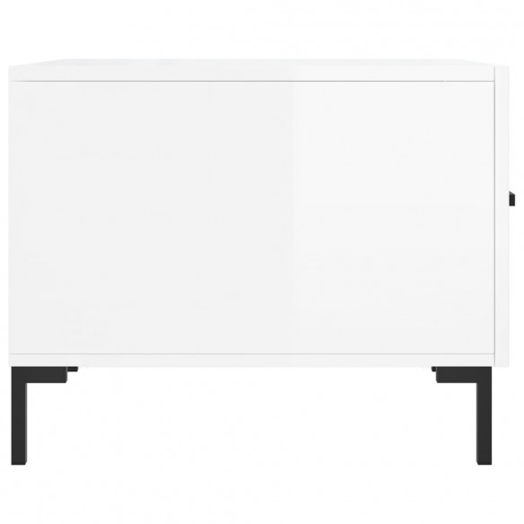 Tables basses 2 pcs blanc brillant 50x50x40cm bois d'ingénierie