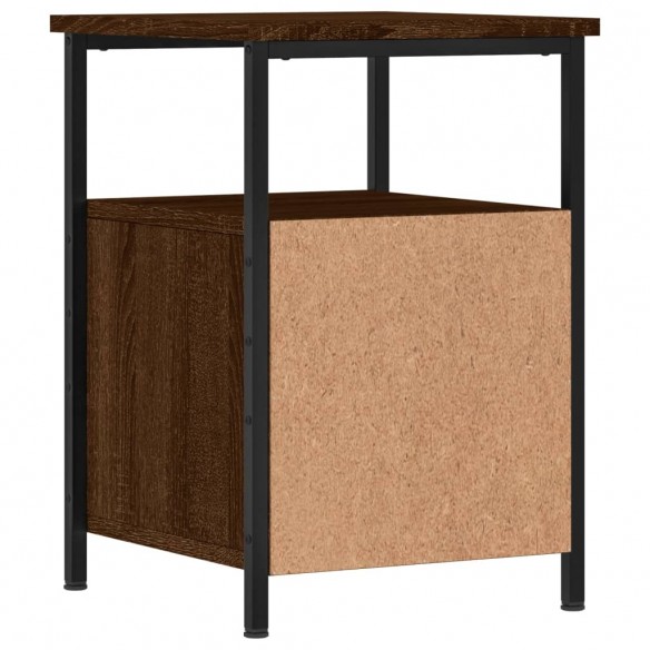 Table de chevet chêne marron 34x35,5x50 cm bois d'ingénierie