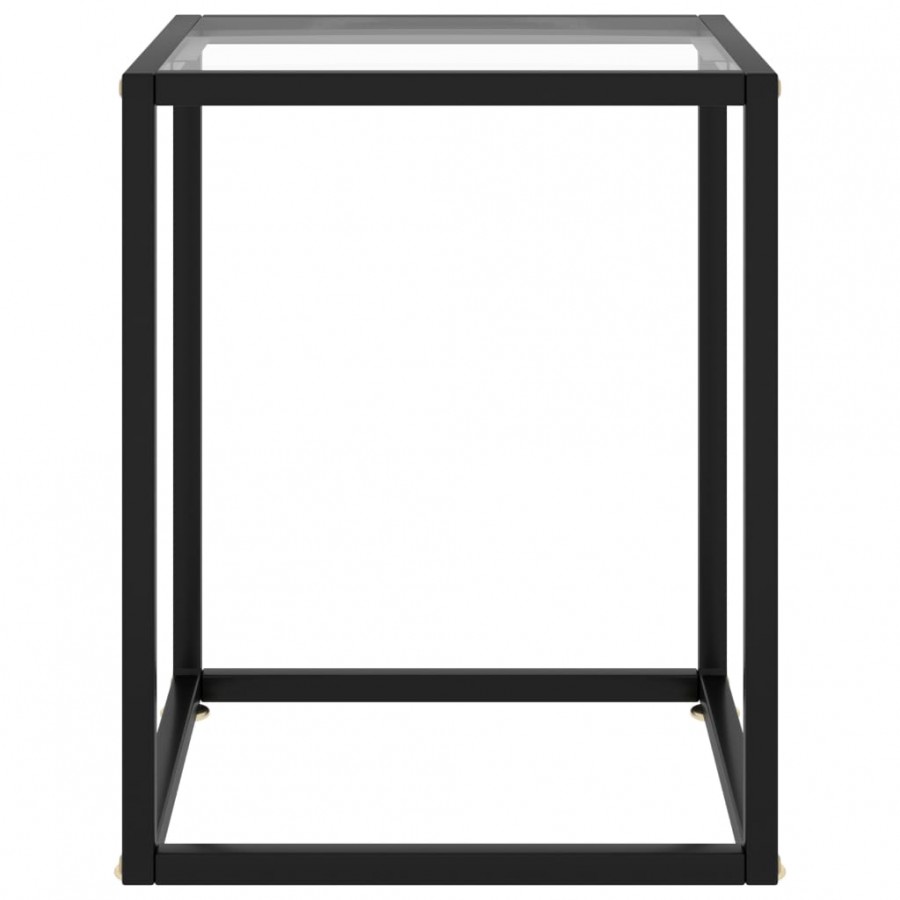 Table basse Noir avec verre trempé 40x40x50 cm
